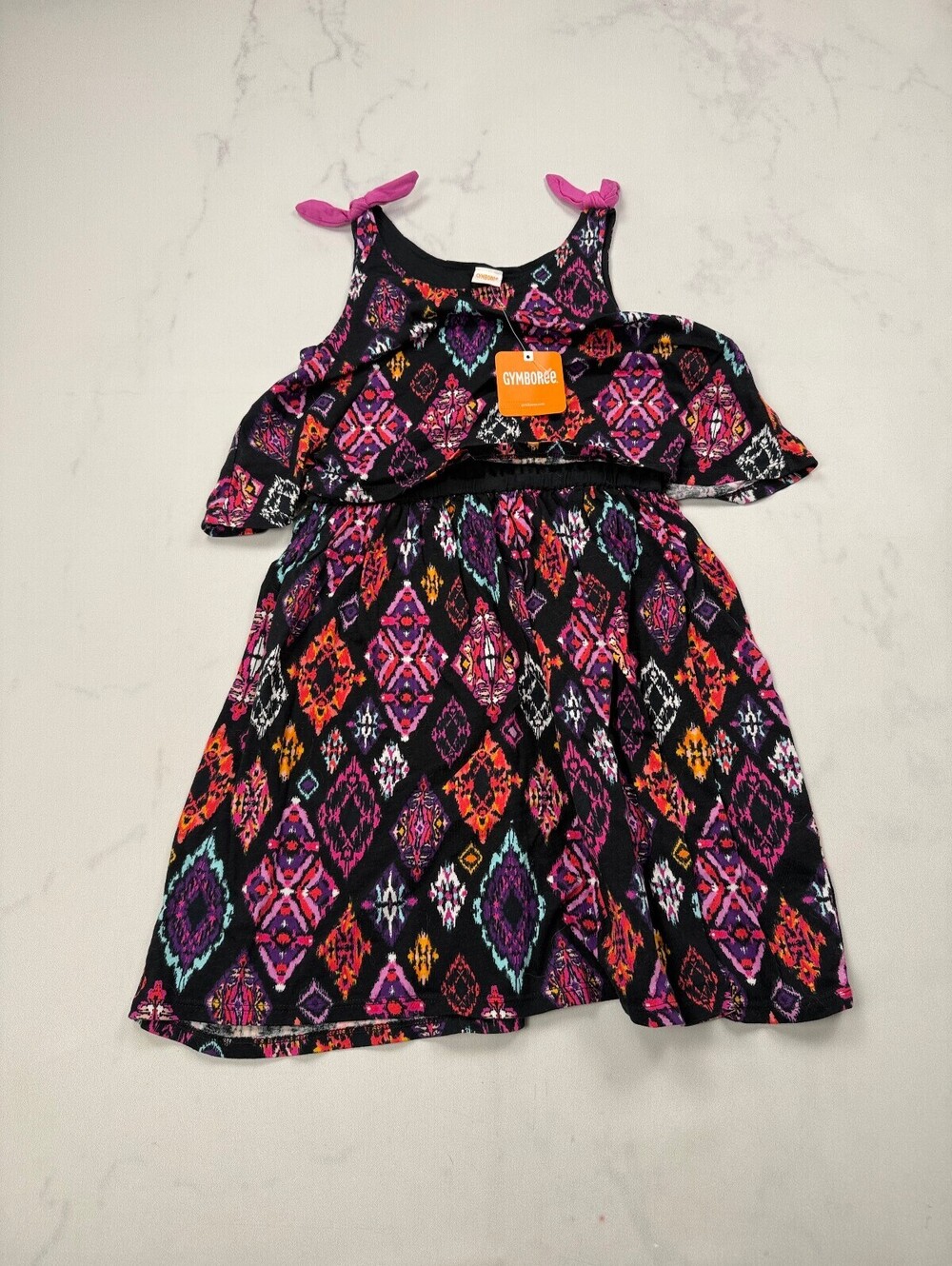 Gymboree Printed Sundress Sundress Black 90s VTG Statement Piece - Girls 10